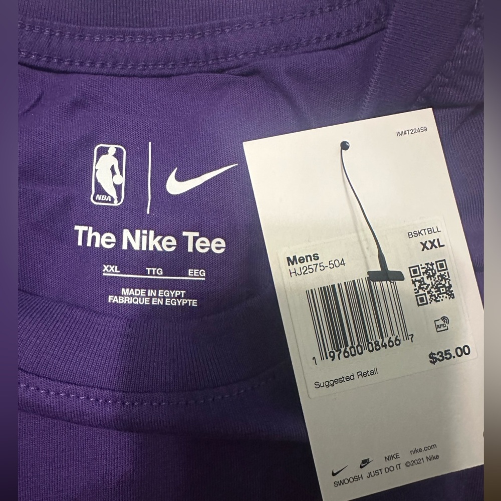 Nike Men's LA Lakers Purple Tee - Picture 3 of 4